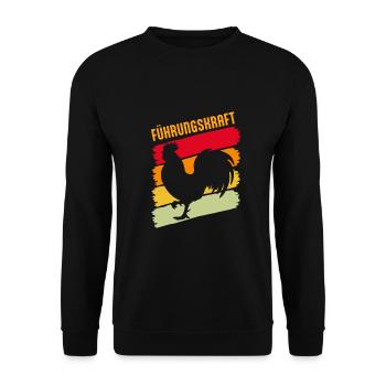Führungskraft Hühner Hahn - Unisex Pullover - Schwarz - Vorne - Alina (178cm) & Michal (187cm)