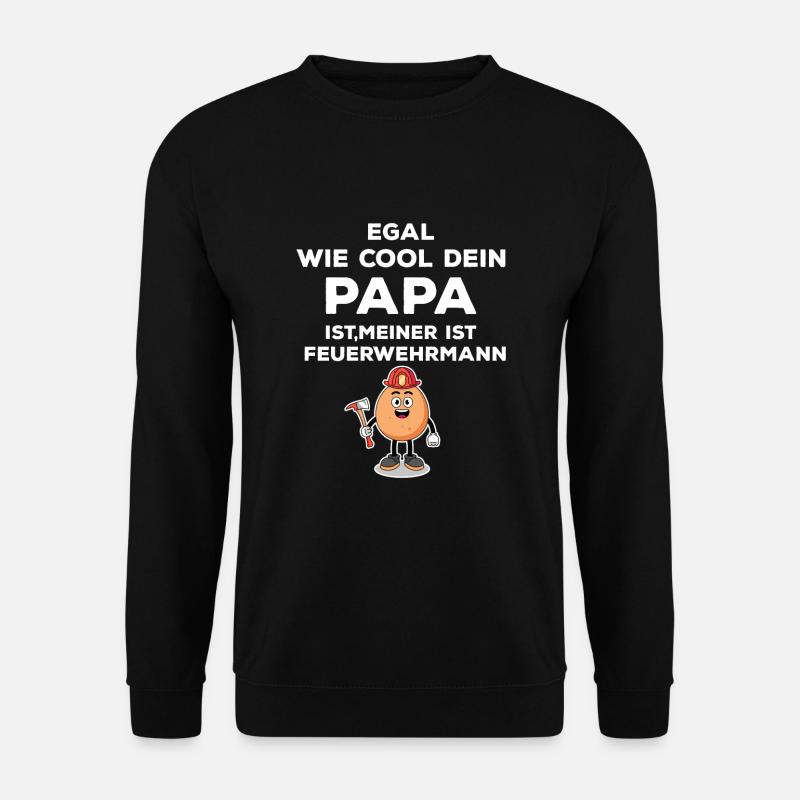 Feuerwehr Feuerwehrmann Papa Kind - Unisex Pullover - Schwarz
