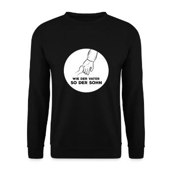 Wie der Vater so der Sohn Vatertag - Unisex Pullover - Schwarz - Vorne - Alina (178cm) & Michal (187cm)