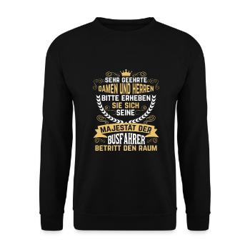 Busfahrer Berufung Beruf Arbeit Geschenk - Unisex Pullover - Schwarz - Vorne - Alina (178cm) & Michal (187cm)
