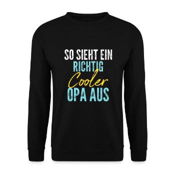 So sieht ein richtig cooler Opa aus - Unisex Pullover - Schwarz - Vorne - Alina (178cm) & Michal (187cm)