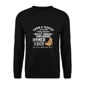Familie Papa und Tochter Herz und Seele Partnershi - Unisex Pullover - Schwarz - Vorne - Alina (178cm) & Michal (187cm)