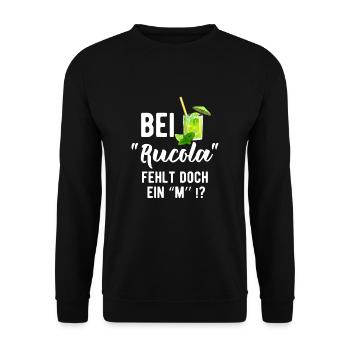 Rum Cola Party Alkohol Spruch Geschenk - Unisex Pullover - Schwarz - Vorne - Alina (178cm) & Michal (187cm)