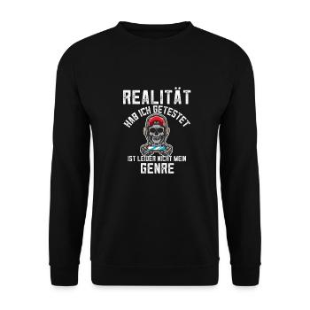 Gamer Controller Realität Genre VR Halloween - Unisex Pullover - Schwarz - Vorne - Alina (178cm) & Michal (187cm)