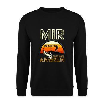 Mir reichts ich geh' angeln Angler Geschenkidee - Unisex Pullover - Schwarz - Vorne - Alina (178cm) & Michal (187cm)