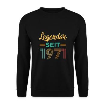 Legendär seit 1971 - Unisex Pullover - Schwarz - Vorne - Alina (178cm) & Michal (187cm)