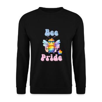 Lustige pride Biene Regenbogenfarben Sonnenbrille - Unisex Pullover - Schwarz - Vorne - Alina (178cm) & Michal (187cm)
