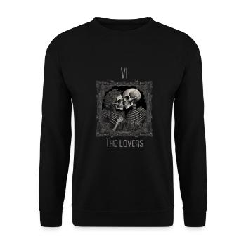 Squelette Aimant les cartes de Tarot Style Halloween Goth - Sweat-shirt Unisexe - noir - Devant - Alina (178cm) & Michal (187cm)