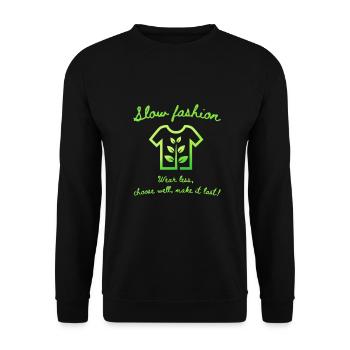 Slow fashion dicton design avec plante durable - Sweat-shirt Unisexe - noir - Devant - Alina (178cm) & Michal (187cm)