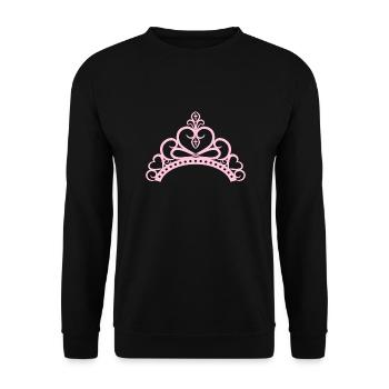 Rosa Prinzessin Tiara Krone - Unisex Pullover - Schwarz - Vorne - Alina (178cm) & Michal (187cm)