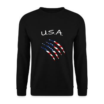 USA America - Unisex Pullover - Schwarz - Vorne - Alina (178cm) & Michal (187cm)