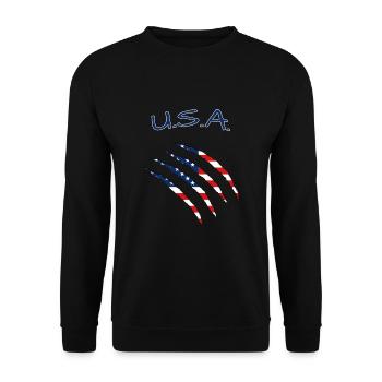 USA, America - Unisex Pullover - Schwarz - Vorne - Alina (178cm) & Michal (187cm)