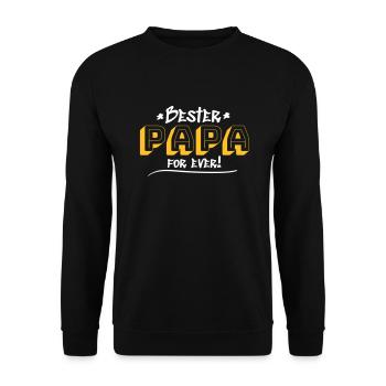 Vatertag Bester Papa für immer - Unisex Pullover - Schwarz - Vorne - Alina (178cm) & Michal (187cm)