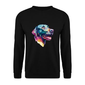 Conception Low Poly Labrador Retriever - Sweat-shirt Unisexe - noir - Devant - Alina (178cm) & Michal (187cm)