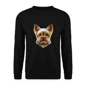 Yorkshire Terrier Low Poly Art Design - Sweat-shirt Unisexe - noir - Devant - Alina (178cm) & Michal (187cm)