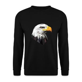 Eagle Head Low Poly Logo Design - Unisex Sweatshirt - black - Front - Alina (178cm) & Michal (187cm)