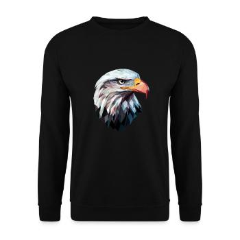 Eagle Head Low Poly Art Logo Design - Unisex Sweatshirt - black - Front - Alina (178cm) & Michal (187cm)