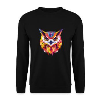 Low Poly Owl – un design moderne pour les petits malins - Sweat-shirt Unisexe - noir - Devant - Alina (178cm) & Michal (187cm)