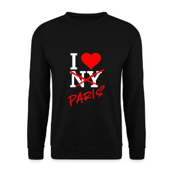 I Love Paris! - Unisex Sweatshirt - black - Front - Alina (178cm) & Michal (187cm)