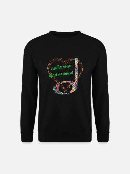 halbe note e 7 kein leben ohne musik latein - Unisex Pullover - Schwarz