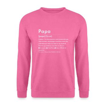 PAPA Définition (écriture blanche) - Sweat-shirt Unisexe - rose - Devant