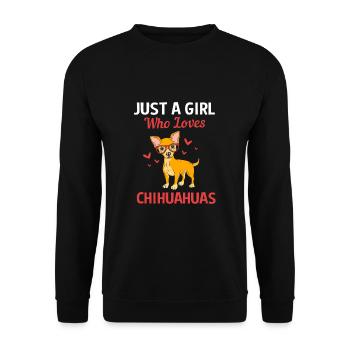 Chihuahua Tochter Mutter - Unisex Pullover - Schwarz - Vorne - Alina (178cm) & Michal (187cm)