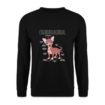 Anatomie du chihuahua - Sweat-shirt Unisexe - noir - Devant - Alina (178cm) & Michal (187cm)