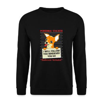 Chihuahua Stalker - Unisex Pullover - Schwarz - Vorne - Alina (178cm) & Michal (187cm)