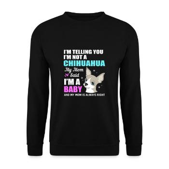 Chihuahua - Sweat-shirt Unisexe - noir - Devant - Alina (178cm) & Michal (187cm)