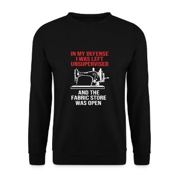 Couturière à la machine à coudre - Sweat-shirt Unisexe - noir - Devant - Alina (178cm) & Michal (187cm)