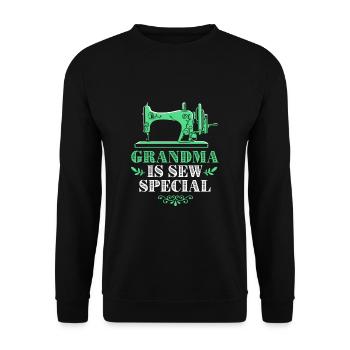 Couturière à la machine à coudre grand-mère grand-mère - Sweat-shirt Unisexe - noir - Devant - Alina (178cm) & Michal (187cm)
