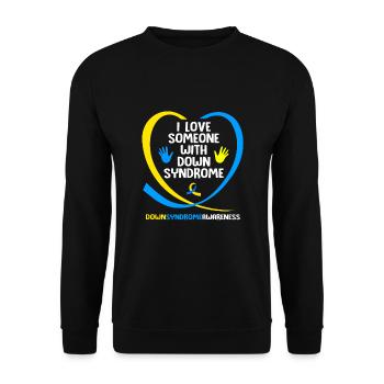 Down syndrome T21 chromosome trisomy - Unisex Sweatshirt - black - Front - Alina (178cm) & Michal (187cm)
