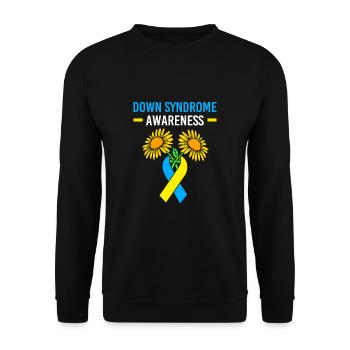 Down syndrome T21 chromosome trisomy sunflower - Unisex Sweatshirt - black - Front - Alina (178cm) & Michal (187cm)