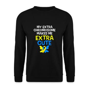 Down syndrome T21 chromosome trisomy - Unisex Sweatshirt - black - Front - Alina (178cm) & Michal (187cm)