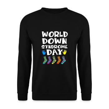 Down syndrome T21 chromosome trisomy - Unisex Sweatshirt - black - Front - Alina (178cm) & Michal (187cm)