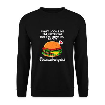 Cheeseburger Burger - Unisex Sweatshirt - black - Front - Alina (178cm) & Michal (187cm)