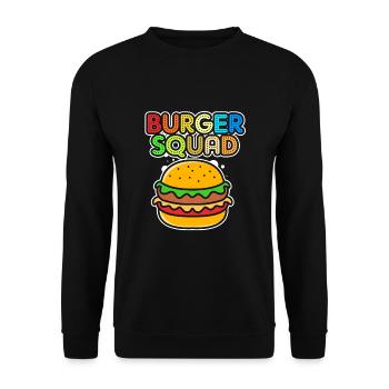 Cheeseburger Burger - Unisex Pullover - Schwarz - Vorne - Alina (178cm) & Michal (187cm)