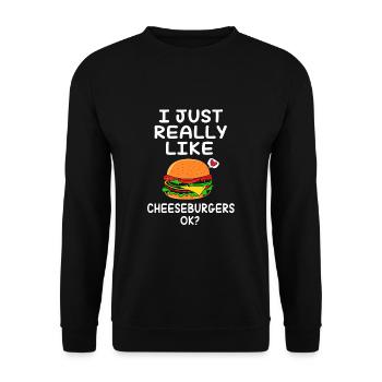 Cheeseburger - Unisex Pullover - Schwarz - Vorne - Alina (178cm) & Michal (187cm)