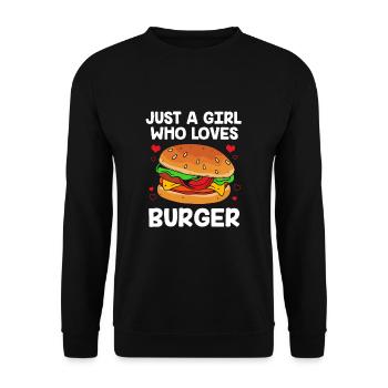 Cheeseburger Burger - Unisex Sweatshirt - black - Front - Alina (178cm) & Michal (187cm)