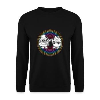 Cheeseburger Burger - Unisex Pullover - Schwarz - Vorne - Alina (178cm) & Michal (187cm)