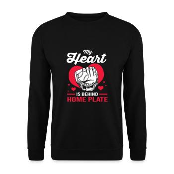 Baseball - Unisex Sweatshirt - black - Front - Alina (178cm) & Michal (187cm)
