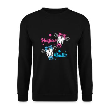 Gender Reveal Babyshower - Unisex Pullover - Schwarz - Vorne - Alina (178cm) & Michal (187cm)