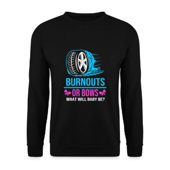 Gender Reveal - Unisex Pullover - Schwarz - Vorne - Alina (178cm) & Michal (187cm)