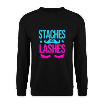 Gender Reveal - Unisex Pullover - Schwarz - Vorne - Alina (178cm) & Michal (187cm)