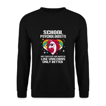 School psychologist - Unisex Sweatshirt - black - Front - Alina (178cm) & Michal (187cm)