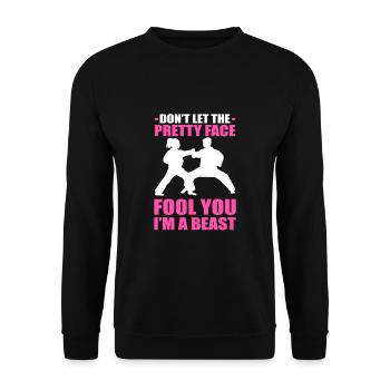 Karate Self-Defense - Unisex Sweatshirt - black - Front - Alina (178cm) & Michal (187cm)