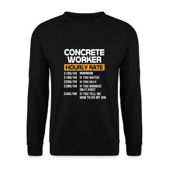 Construction Worker Construction Site Concrete - Unisex Sweatshirt - black - Front - Alina (178cm) & Michal (187cm)