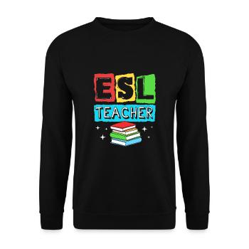 Englischlehrerin Englisch Lehrer - Unisex Pullover - Schwarz - Vorne - Alina (178cm) & Michal (187cm)
