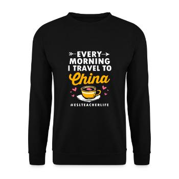 Professeur d’anglais Professeur d’anglais - Sweat-shirt Unisexe - noir - Devant - Alina (178cm) & Michal (187cm)