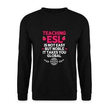 Englischlehrerin Englisch Lehrer - Unisex Pullover - Schwarz - Vorne - Alina (178cm) & Michal (187cm)